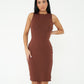 Chocolate High Neck Dress with Side Slit