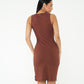 Chocolate High Neck Dress with Side Slit