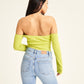 Green Bardot Rib Bodysuit