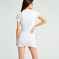 White Dress with Collar Detail