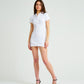 White Dress with Collar Detail