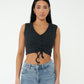 Charcoal Ruched Front Top