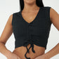 Charcoal Ruched Front Top