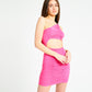 Hot Pink Ruch Detail Bodycon Dress