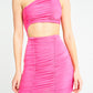 Hot Pink Ruch Detail Bodycon Dress