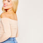 Stone Off The Shoulder Slinky Top