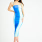 Blue Ombre Strappy Midi Dress