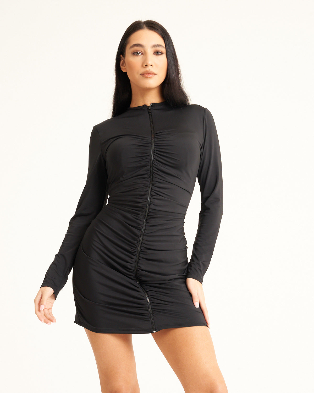 Black Zip Front Dress