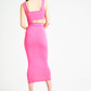 Hot Pink Cut Out Midaxi Dress