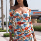 Abstract Print Off The Shoulder Dress
